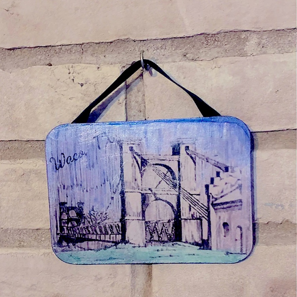 Waco TX, Famous Suspension Bridge Wall Art